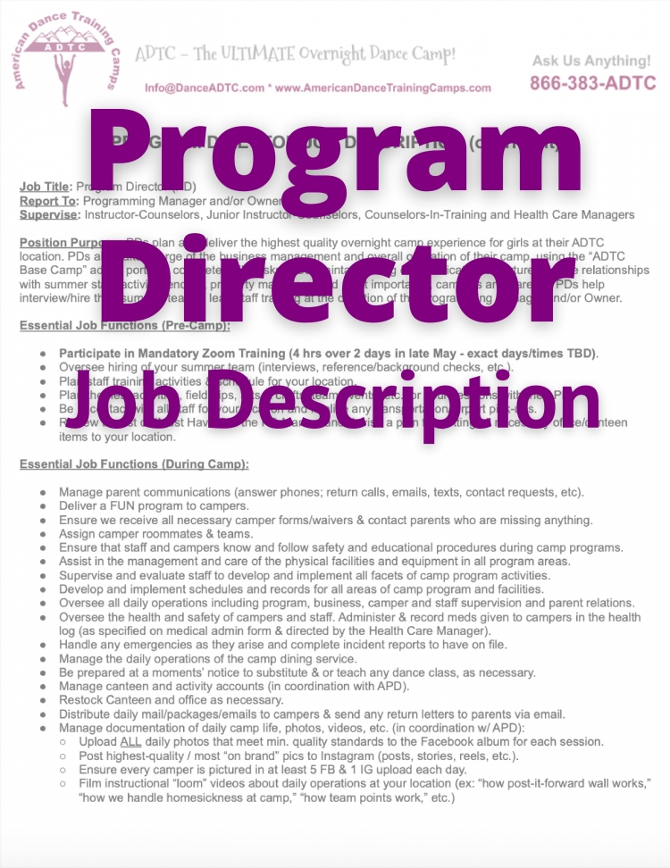 Program Director Job Description
